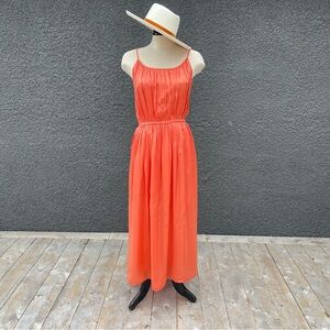 Frye x Anthropologie Silky Maxi Dress Coral Orange Pink Size Medium
